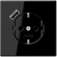 Розетка с заземлением +1хUSB тип A без рамки Jung LS990 1-м. черный картинка